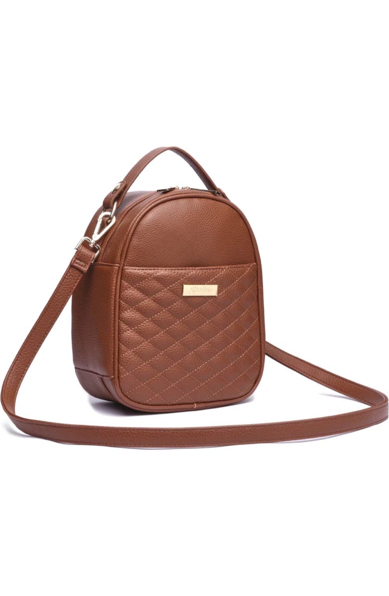 Luli Bebé Monaco Faux Leather Snack Bag, Main, color, Caramel Brown