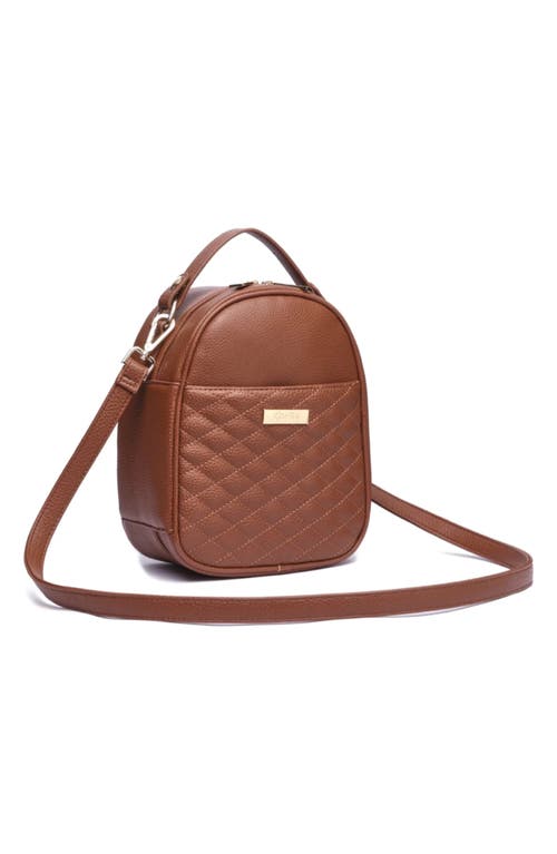 Luli Bebé Monaco Faux Leather Snack Bag in Caramel Brown  product