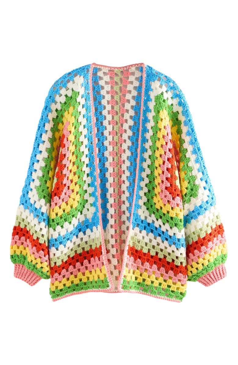 NEXT Batwing Crochet Cardigan, Alternate, color, Blue/ Pink Multicolor
