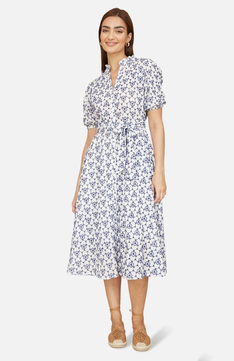 Broderie Anglaise Midi Shirt Dress