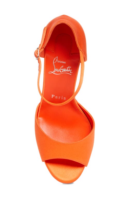Christian Louboutin Sandaloo Silk Satin Platform Sandal In Magma/lin Magma