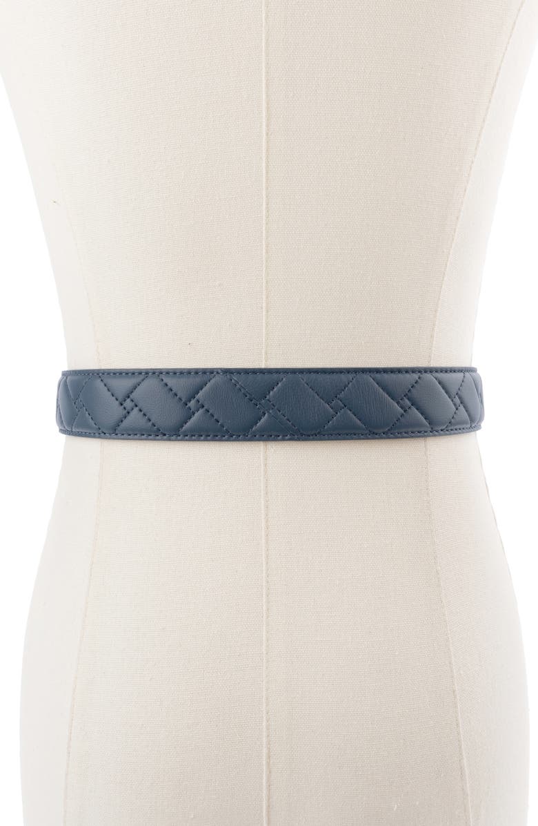 Kurt Geiger London Microquilt Leather Hip Belt, Alternate, color, Vintage Indigo