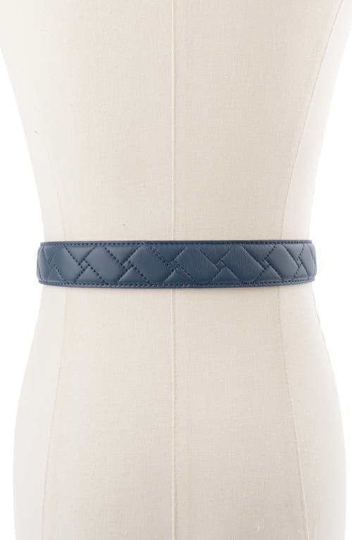 Kurt Geiger London Microquilt Leather Hip Belt In Blue