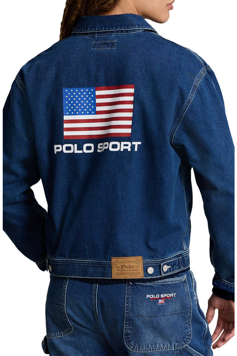 Graphic Logo Denim Jacket, Alternate, color, EDGEMERE