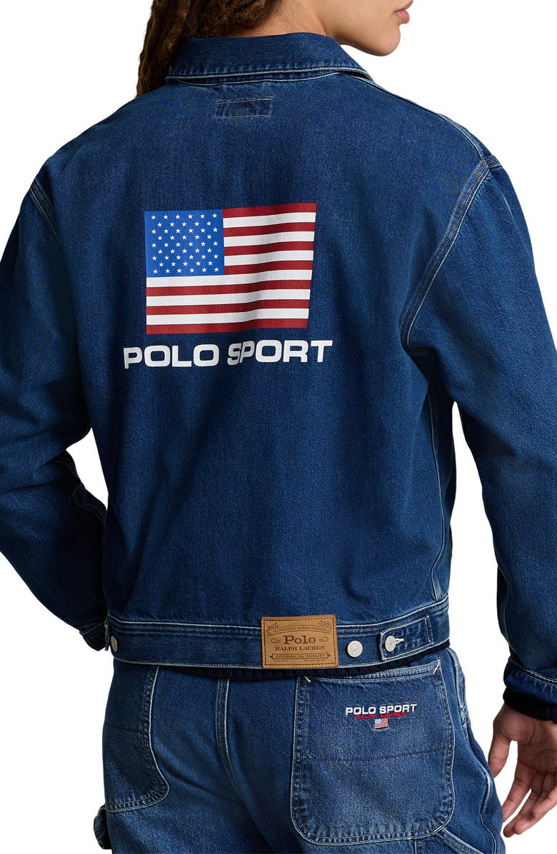 Polo Ralph Lauren Graphic Logo Denim Jacket, Alternate, color, 