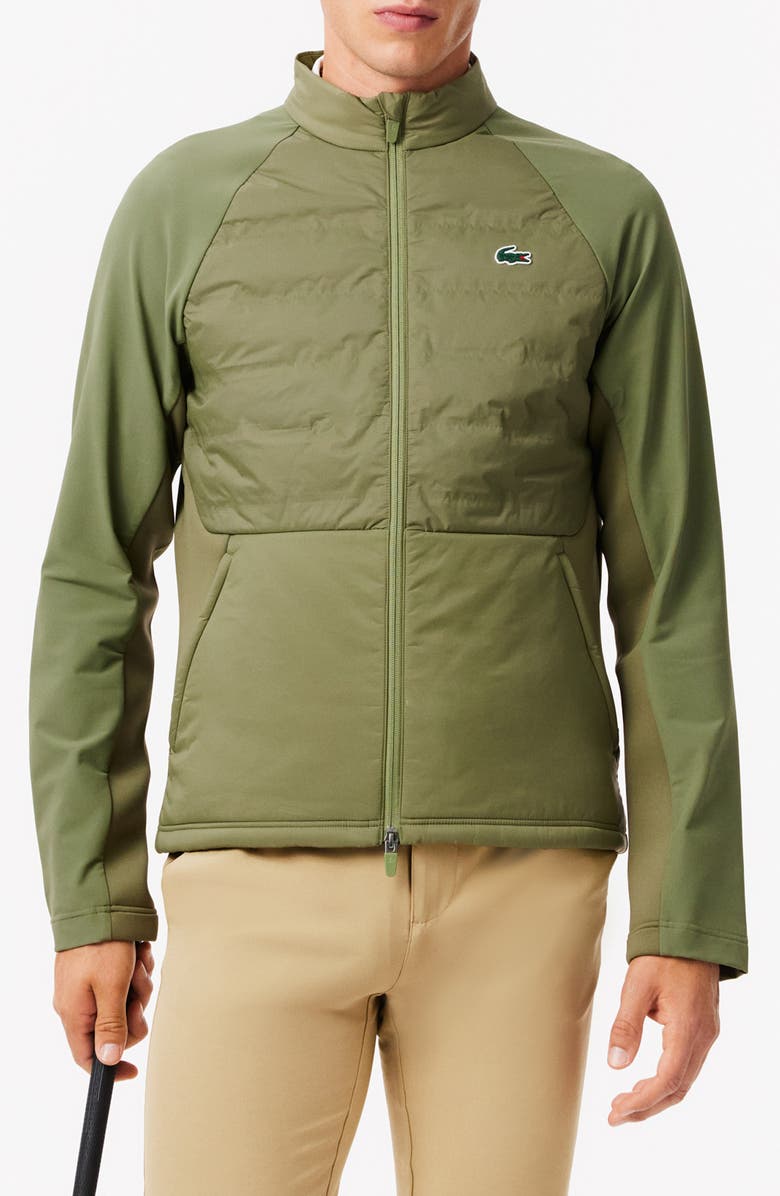 Lacoste Quilted Golf Jacket, Main, color, Khaki/ Khaki
