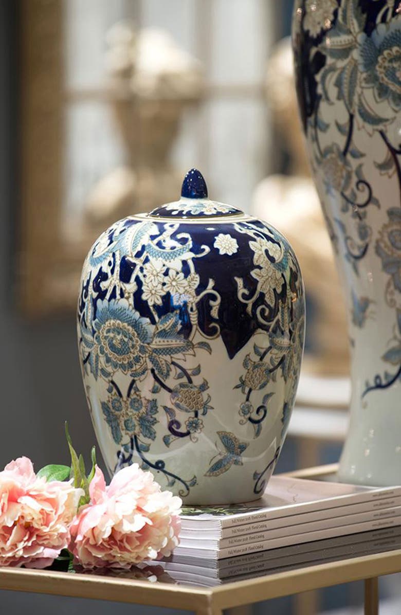 A & B Home Bryn Lidded Jar, Alternate, color, Blue