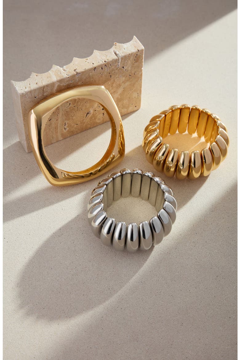 Square Bangle, Alternate, color, GOLD