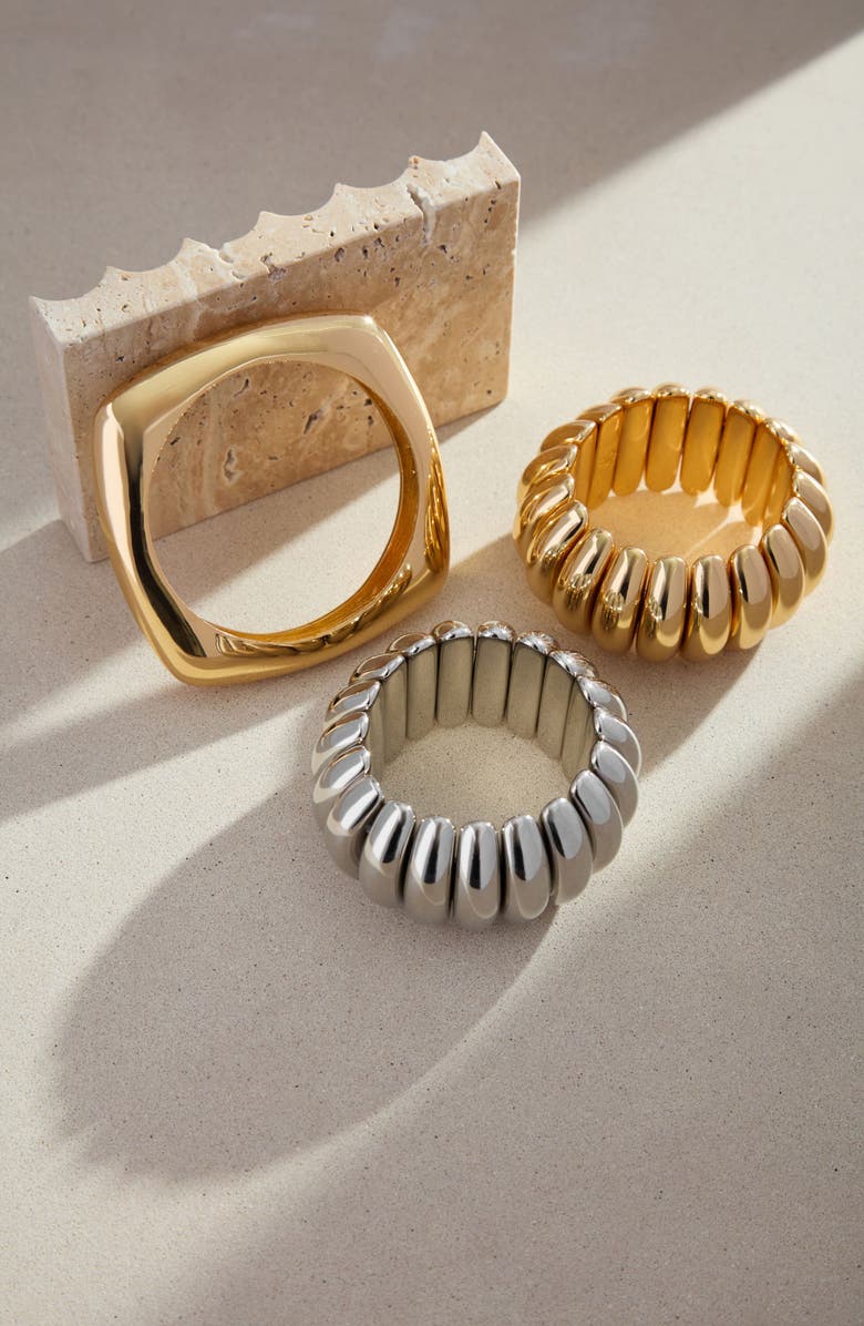 st. Moran Square Bangle, Alternate, color, Gold