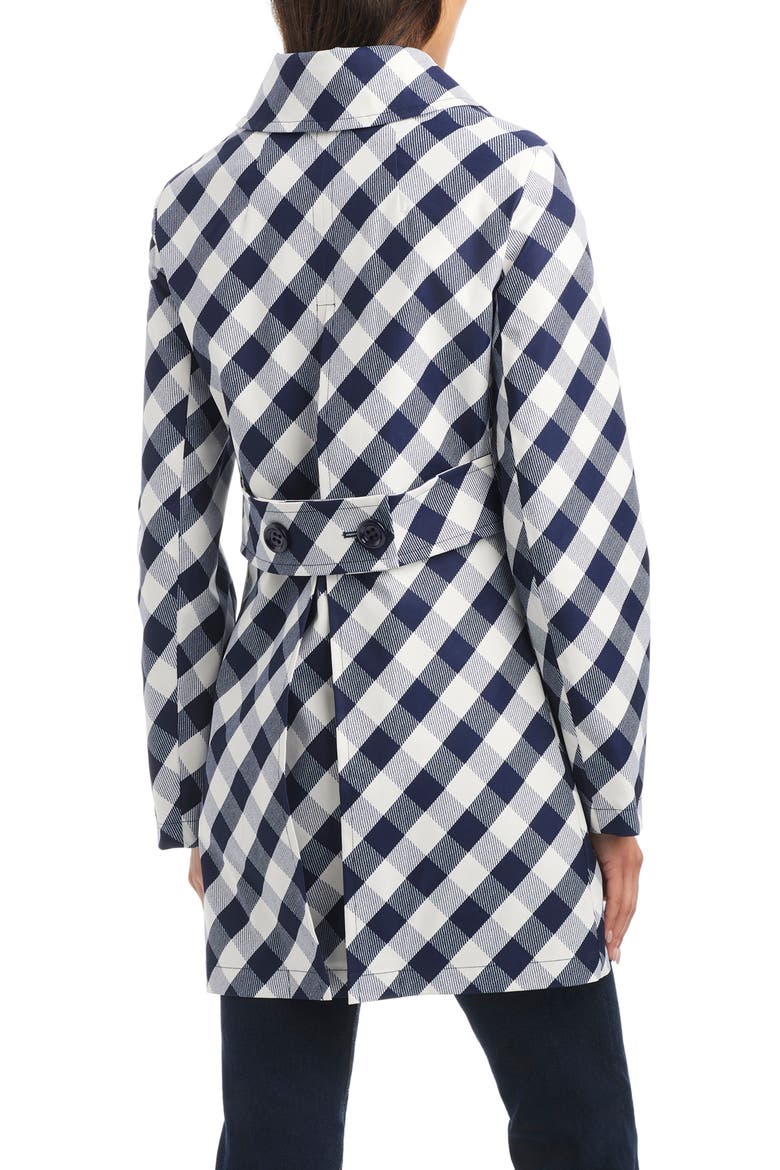 hooded water resistant a-line trench coat, Alternate, color, PLANETARY NAVY