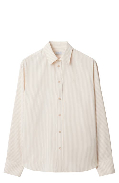 Burberry Striped Silk Shirt In Clam