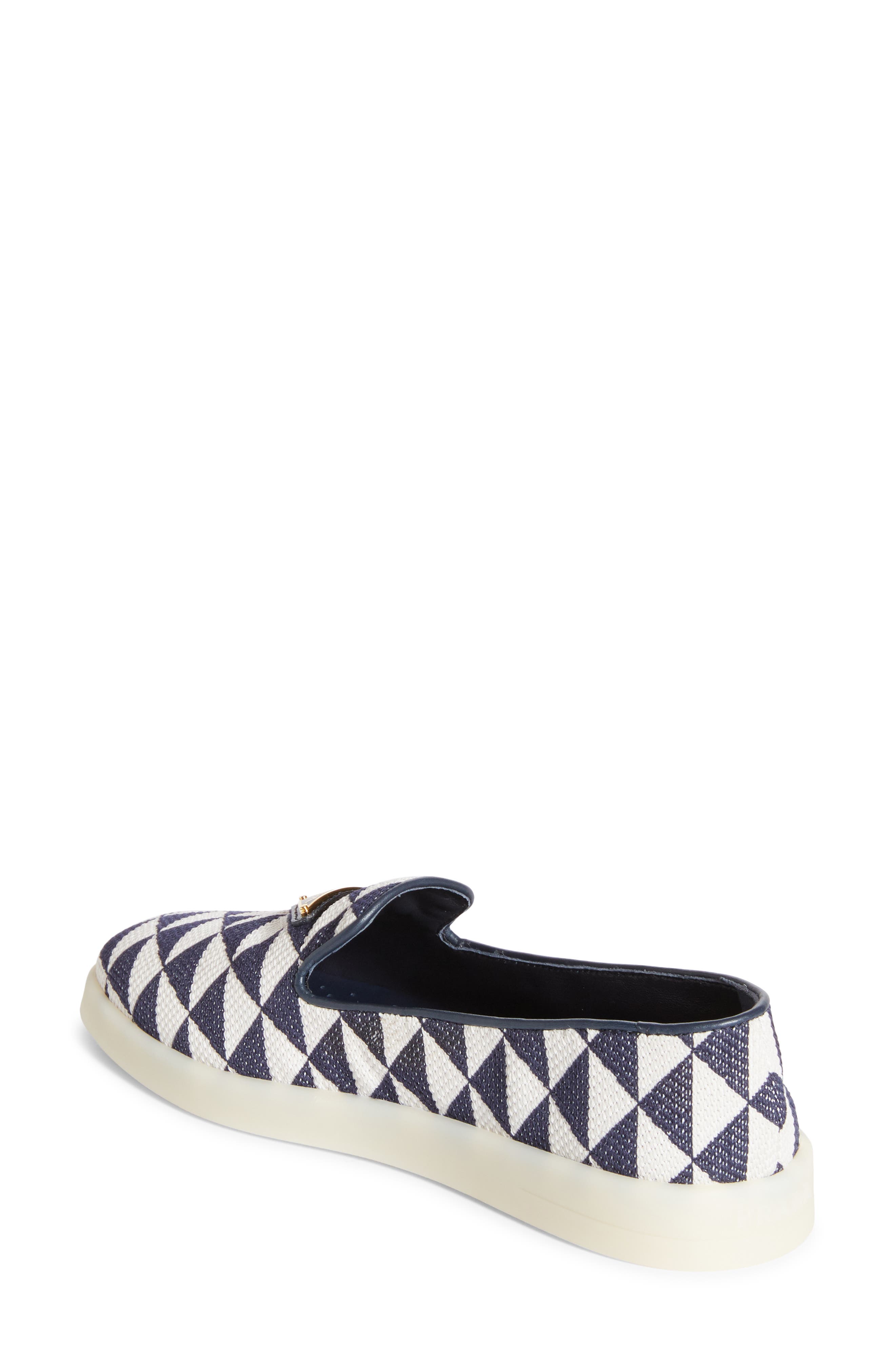 Prada Triangle Jacquard Flat, Alternate, color, 