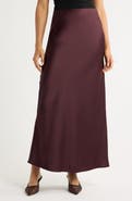 Open Edit Satin Maxi Skirt