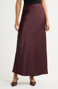 Open Edit Satin Maxi Skirt