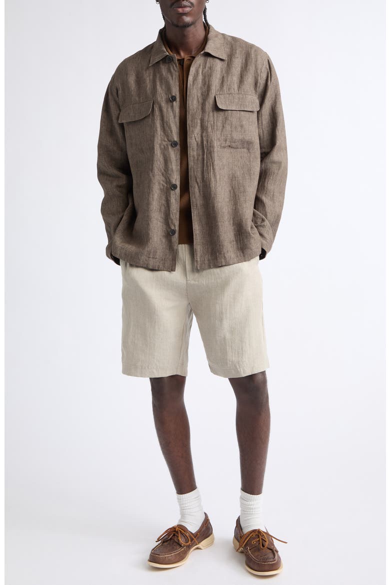 Linen Overshirt, Alternate, color, DARK WALNUT26