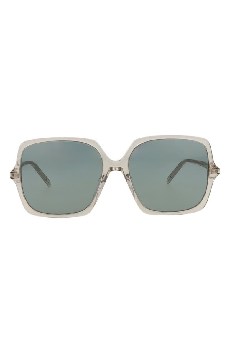 Saint Laurent 57mm Square Sunglasses, Main, color, Beige Beige Green