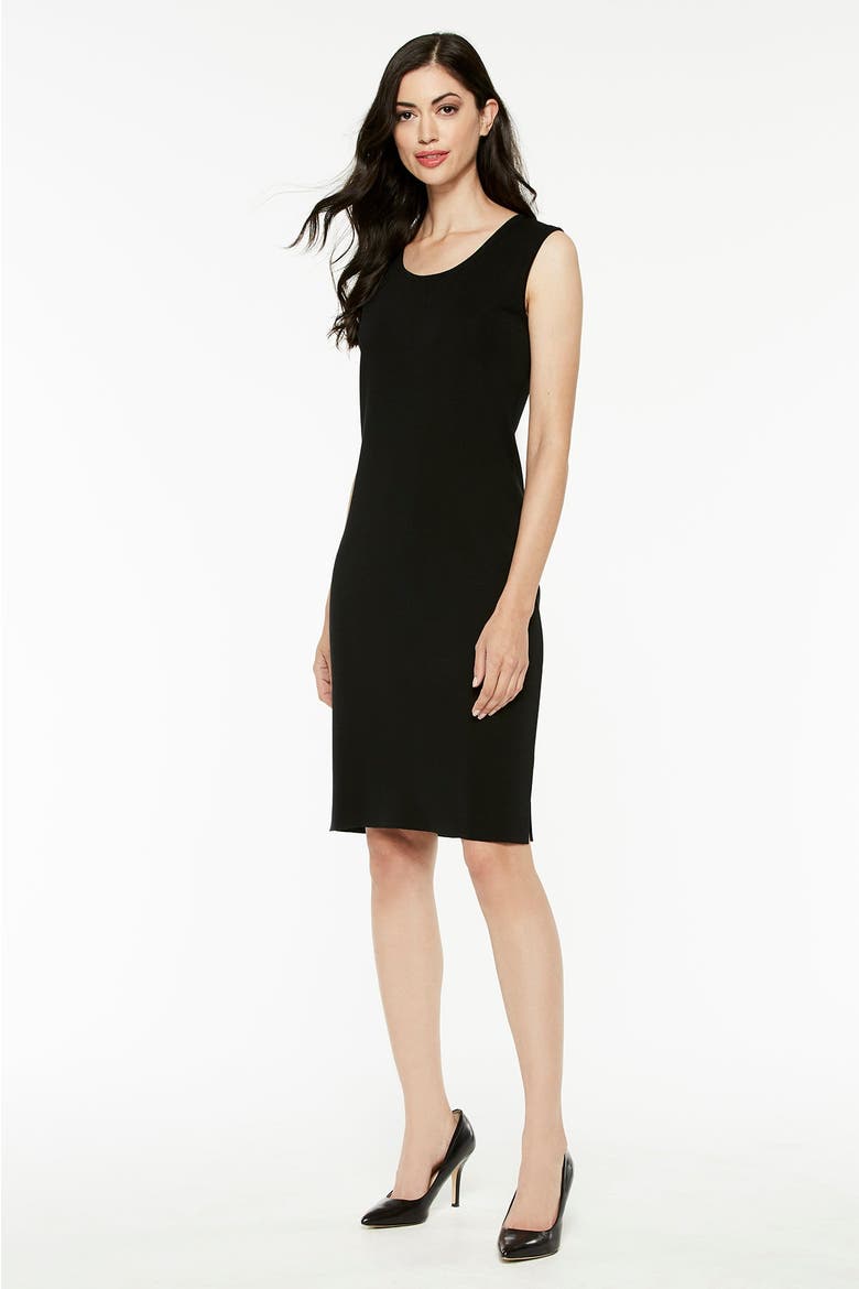 Sleeveless Sheath Knit Dress, Alternate, color, Black