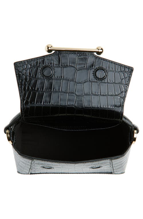 Strathberry Mosaic Croc Embossed Leather Top Handle Bag