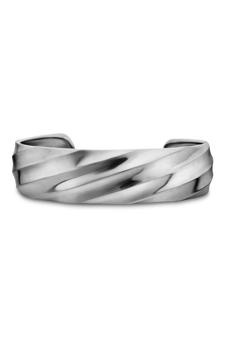 Cable Edge Cuff Bracelet in Recycled Sterling Silver, Main, color, STERLING SILVER