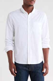 Stretch Cotton Oxford Long Sleeve Button-Down Shirt