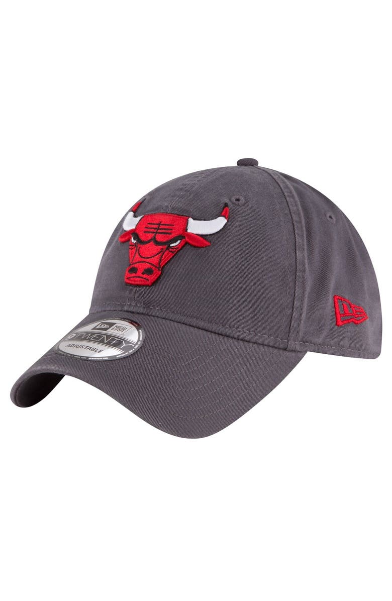 New Era Men's New Era Charcoal Chicago Bulls Team 2.0 9TWENTY Adjustable Hat, Main, color, 