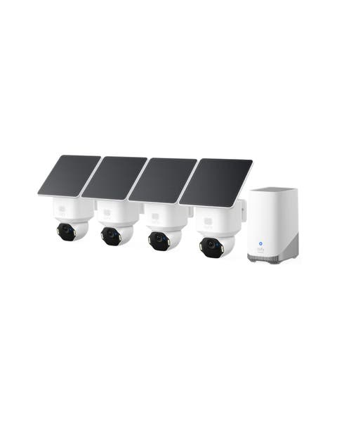 E42 4-Cam Kit with HomeBase S380 Solar Wireless Security System