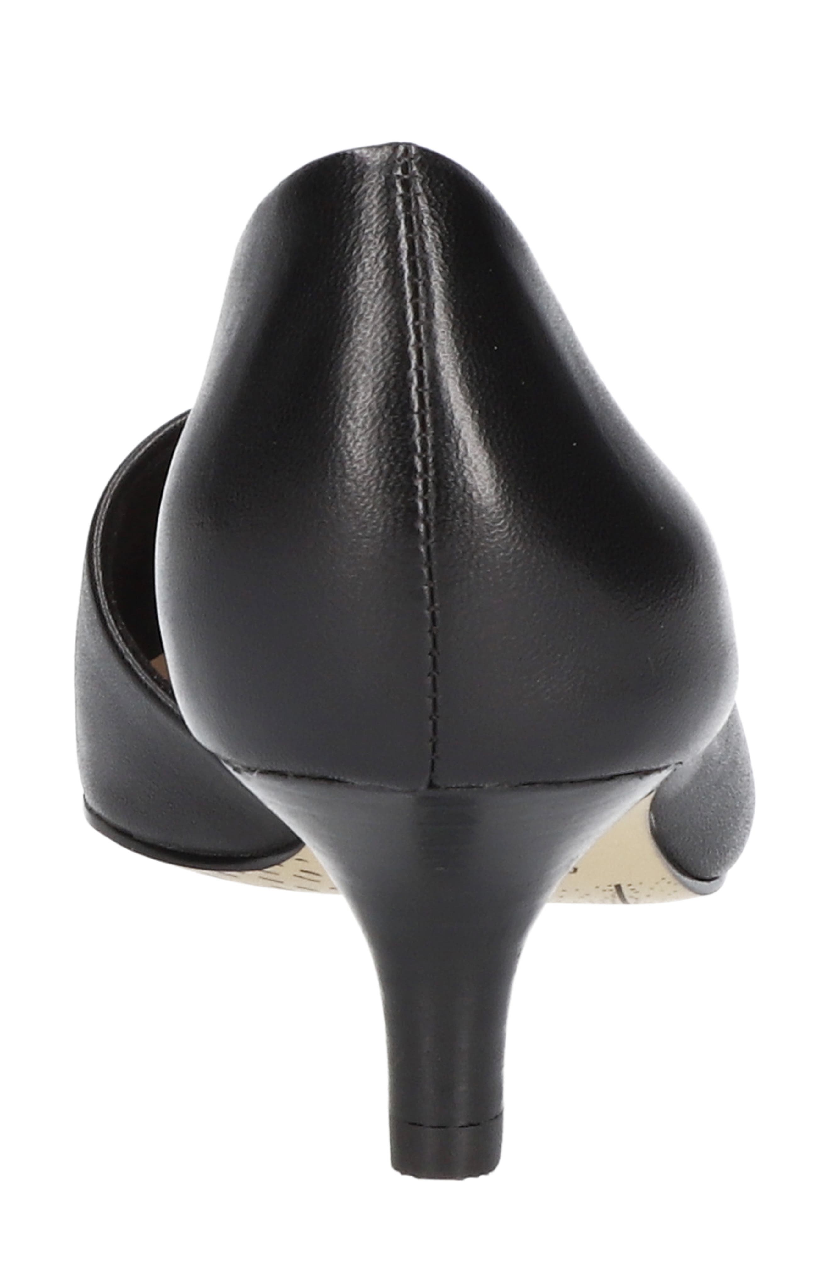 Quilla Kitten Heel Half d'Orsay Pump, Alternate, color, BLACK