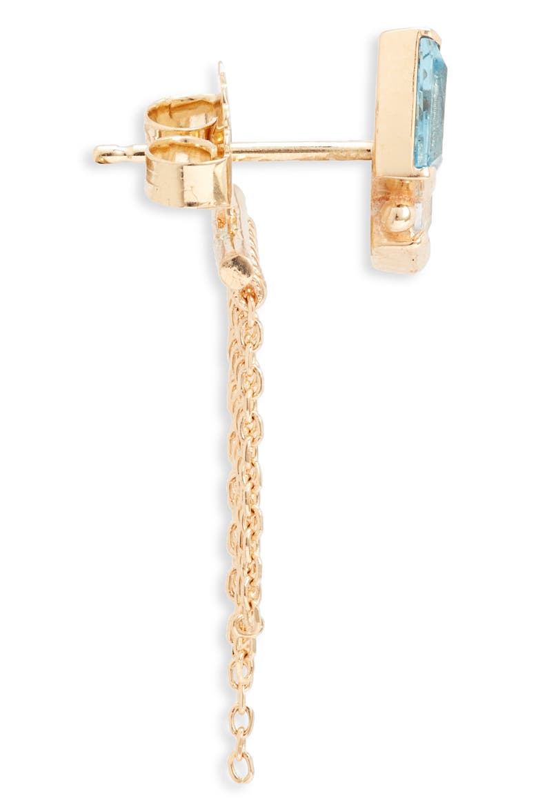 Deux Carré Topaz Fringe Drop Earrings, Alternate, color, BLUE TOPAZ