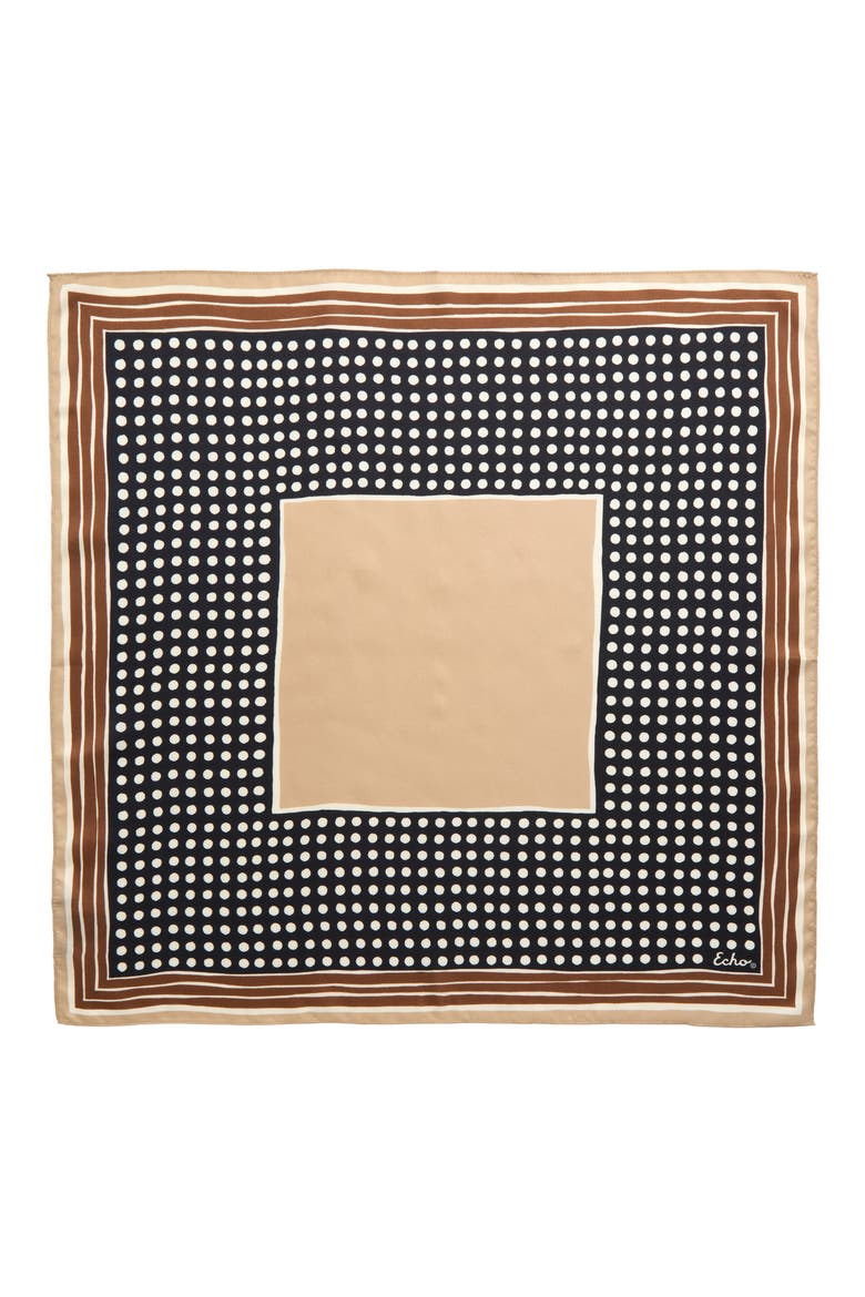 Dotty Silk Bandana, Alternate, color, BLACK