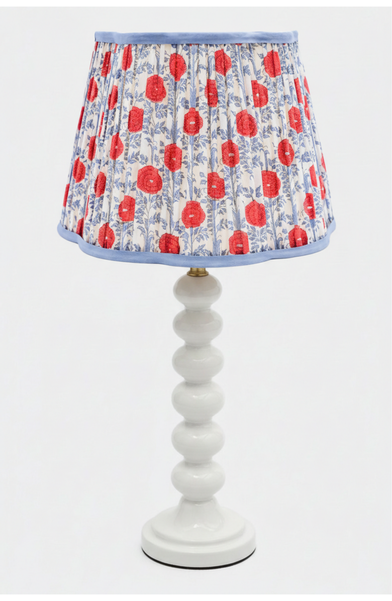 Inner Child 14" Pleated Scalloped Lampshade, Alternate, color, Araminta Red