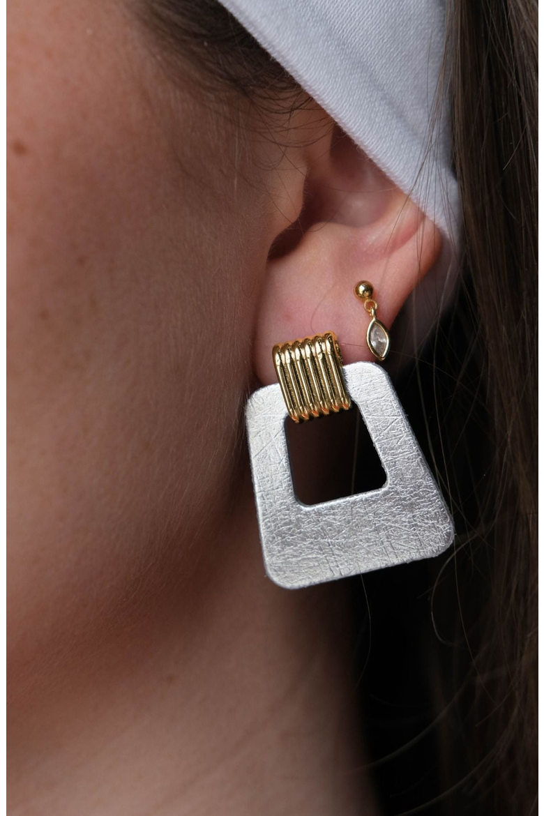 Avery Earrings, Alternate, color, Vintage Silver Mixed Metal
