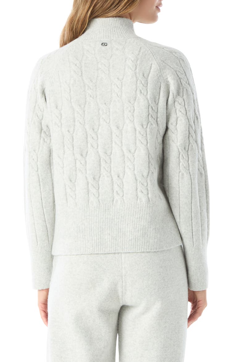 Coralina Mock Neck Cable Sweater, Alternate, color, LIGHT HEATHER GREY