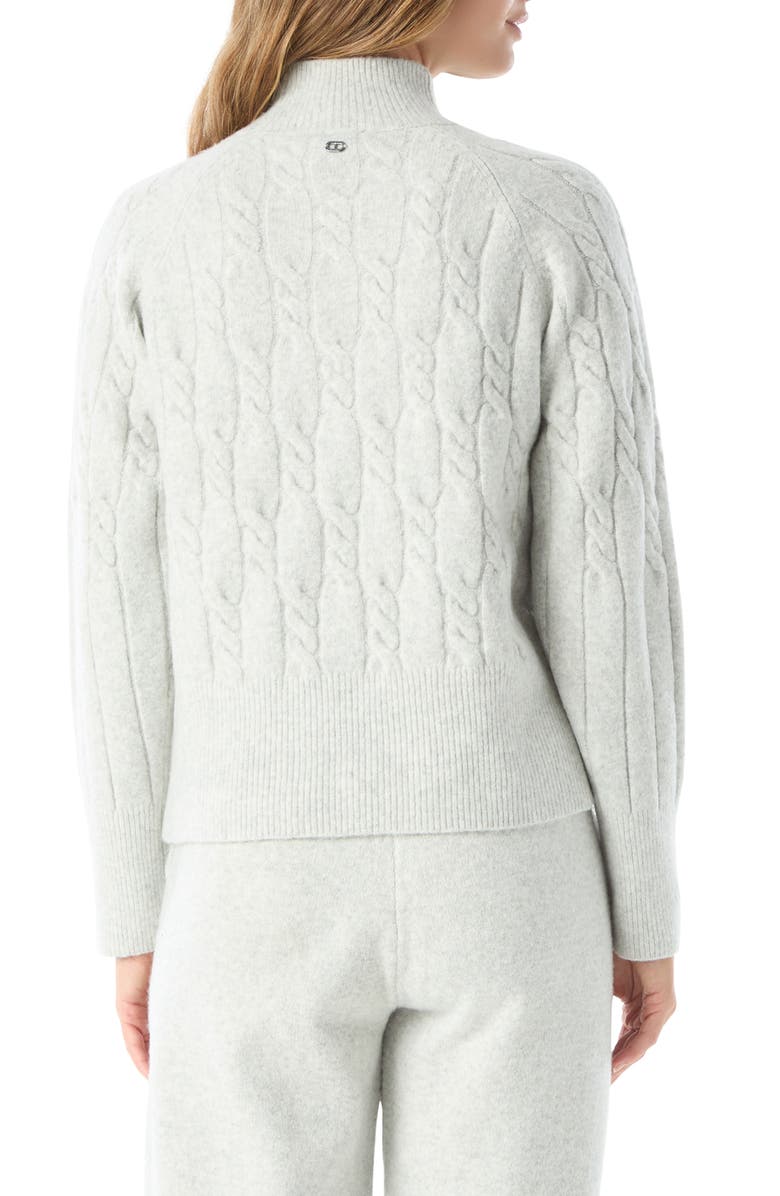 DO by Dee Ocleppo Coralina Mock Neck Cable Sweater, Alternate, color, Light Heather Grey