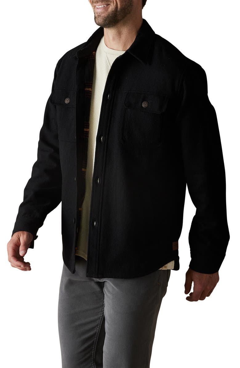 The Normal Brand Brightside Flannel Lined Workwear Jacket, Alternate, color, Black
