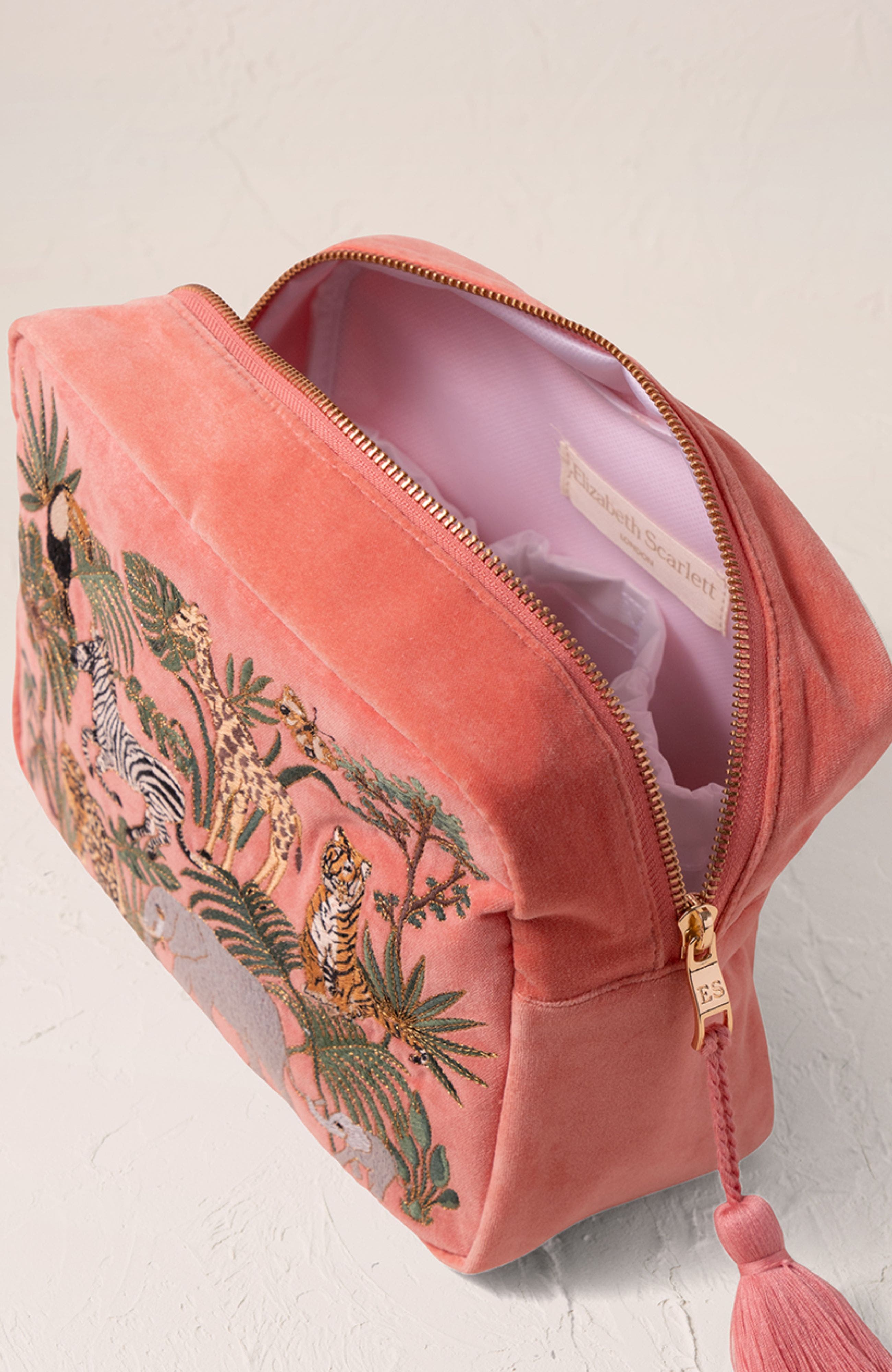 World Wildlife Velvet Wash Bag (Women) | Nordstrom