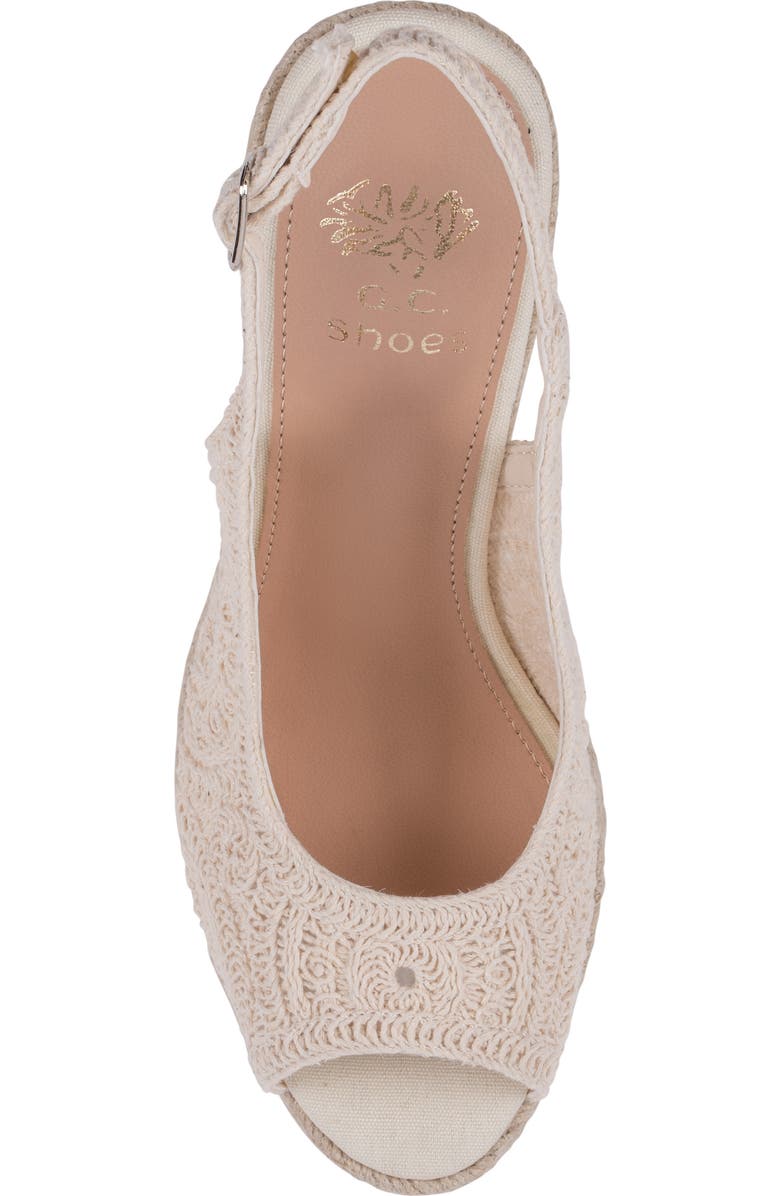 GOOD CHOICE NEW YORK Bowery Lace Espadrille Wedge Slingback Sandal, Alternate, color, Ivory