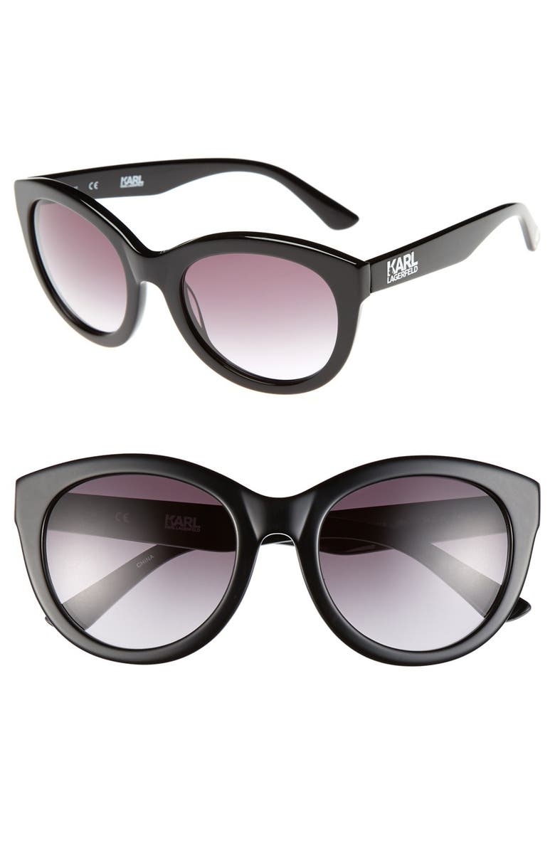 Karl Lagerfeld Sun Karl Lagerfeld 53mm Cat Eye Sunglasses, Main, color, 