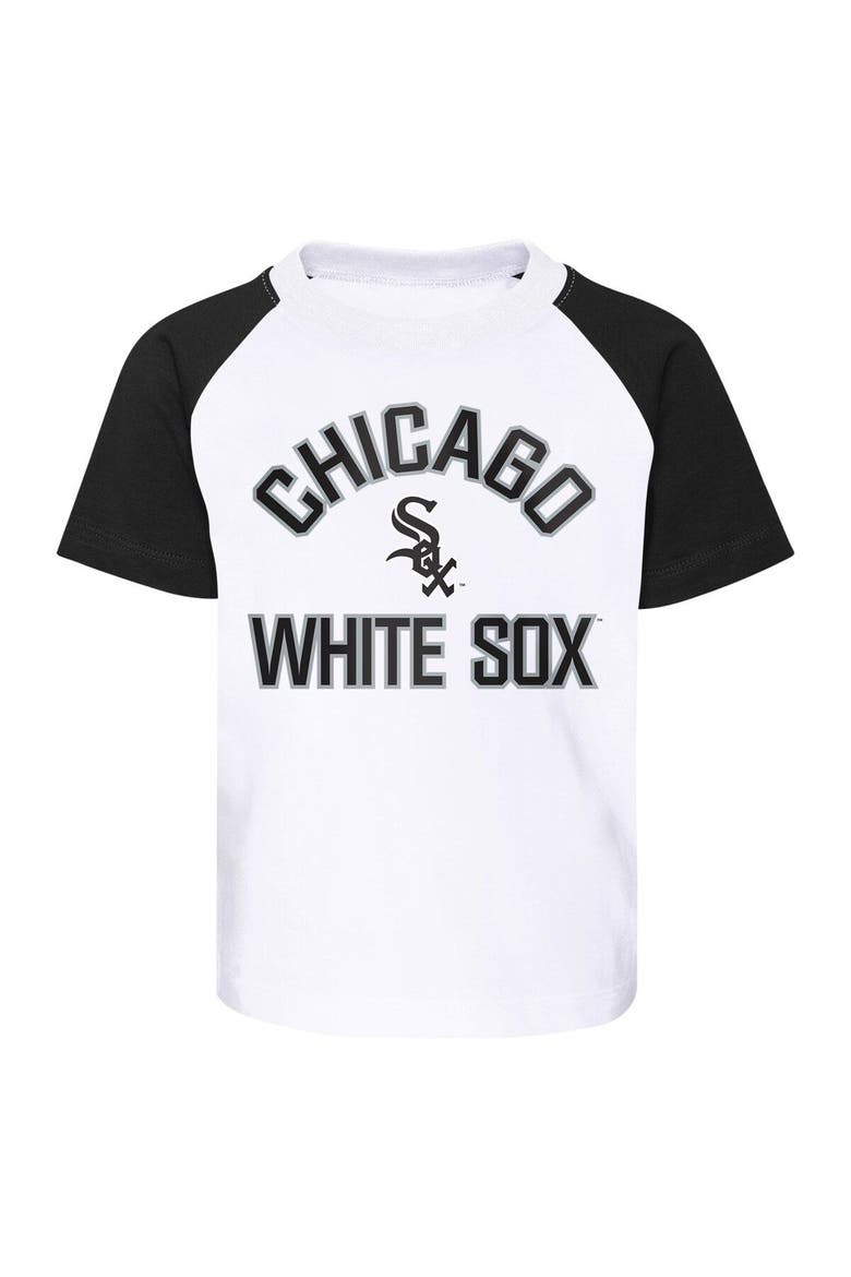 Infant White/Heather Gray Chicago White Sox Ground Out Baller Raglan T-Shirt and Shorts Set, Alternate, color, White
