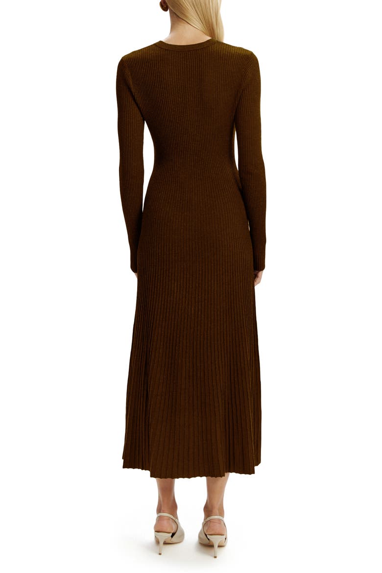 Hattie Long Sleeve Rib Maxi Sweater Dress, Alternate, color, CHOCOLATE