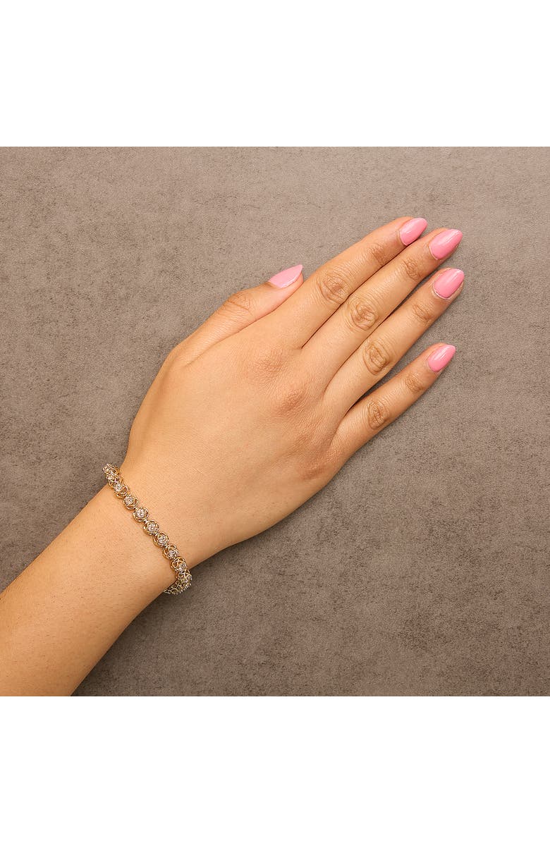 Haus of Brilliance 14K Yellow Gold Plated Silver 3 9/10 Cttw Diamond Buttercup Style Tennis Bracelet, Alternate, color, Yellow