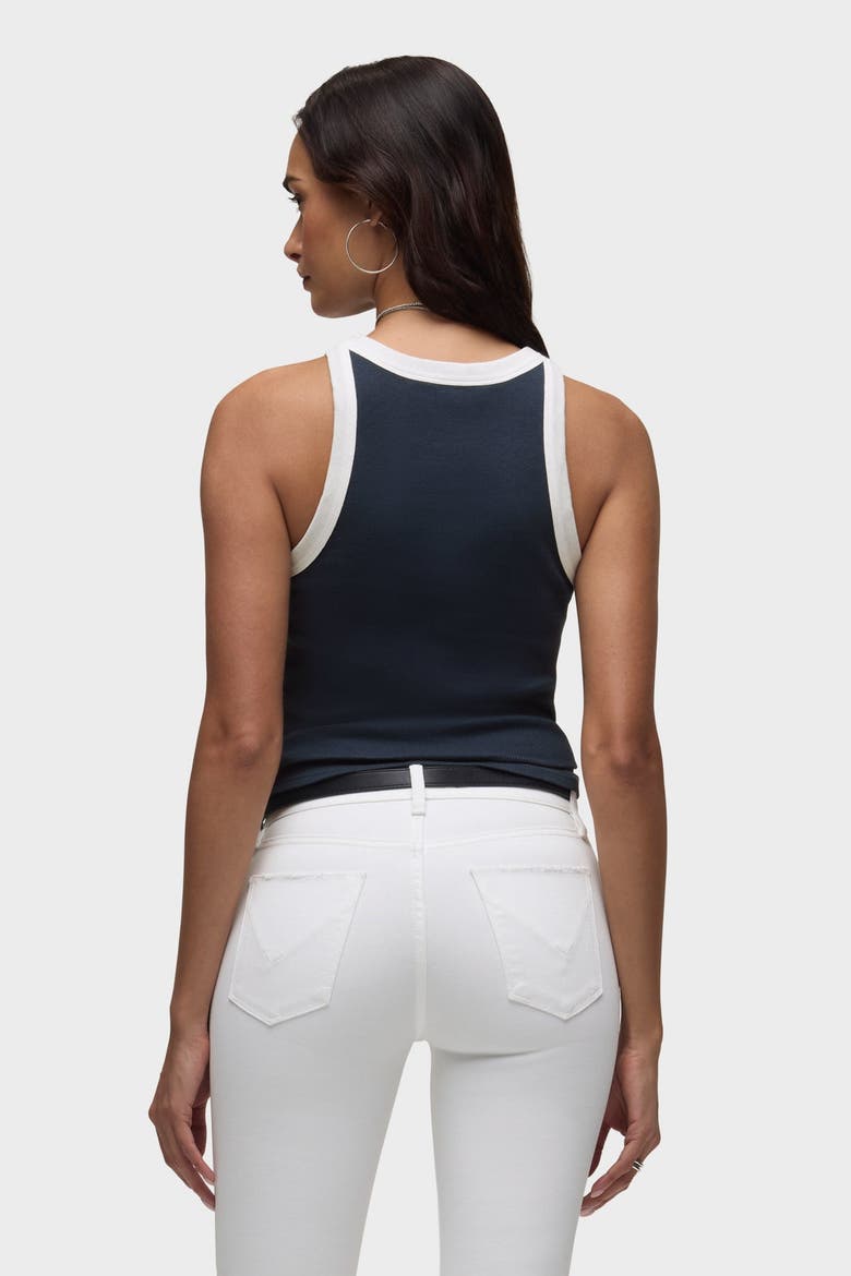 Ribbed Racer Tank, Alternate, color, NAVY/WHITE