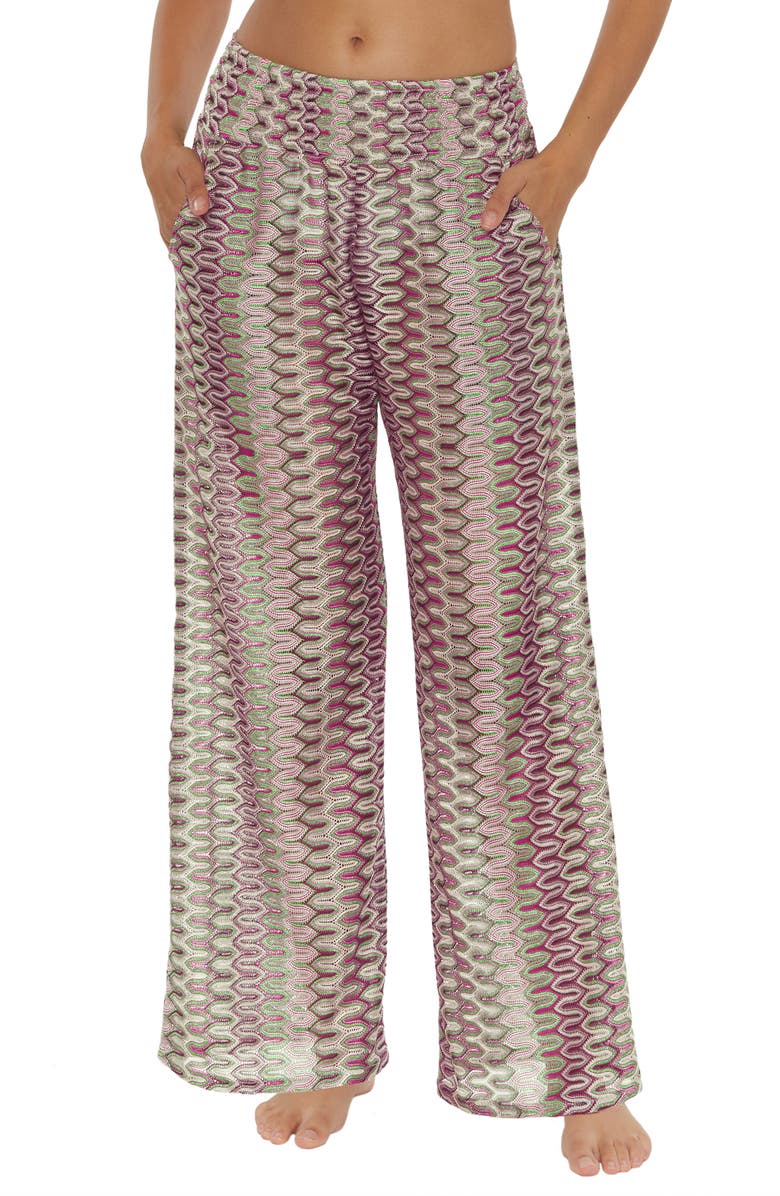 Soluna Summer Bliss Open Knit Cover-Up Pants, Main, color, Purple