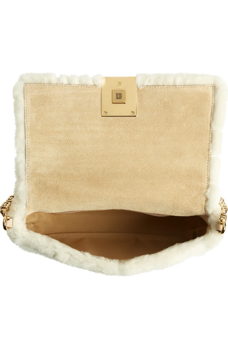 Givenchy Small 4G Quilted Genuine Shearling Crossbody Bag, Alternate, color,
