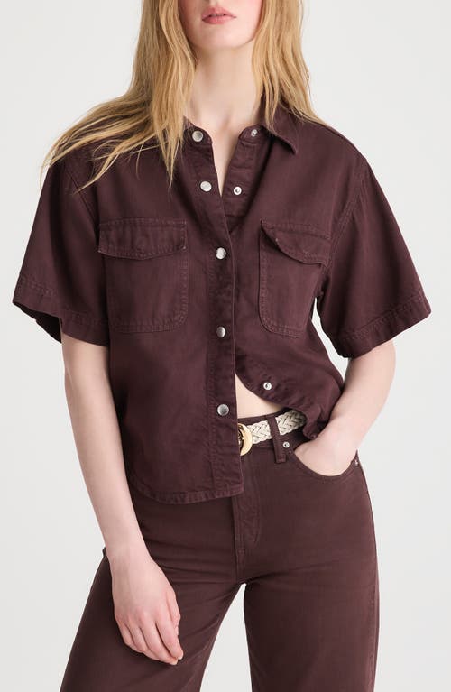 Madewell Airy Denim Utility Pocket Shirt in Burnt Cocoa at Nordstrom, Size X-Small