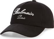 Balmain Signature Embroidered Cotton Baseball Cap
