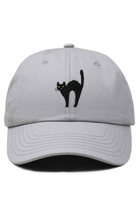 Black Cat Embroidered Casual Hat