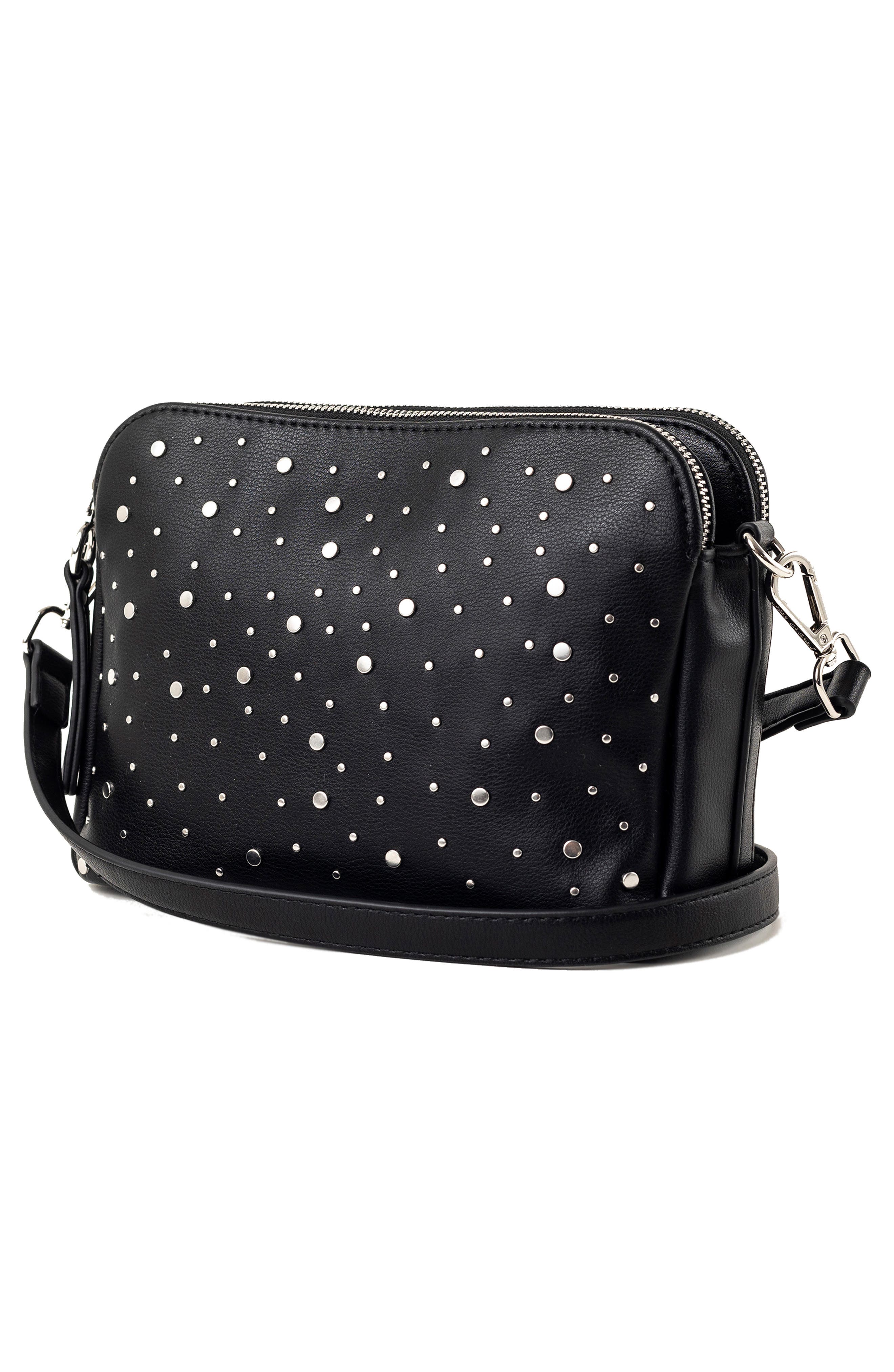 Urban Originals Galaxy Faux Leather Crossbody Bag, Alternate, color, Black