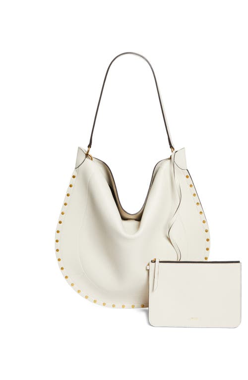 Isabel Marant Oskan Leather Hobo Bag In Neutral