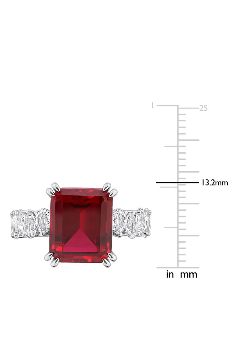 Lab Created Ruby & Sapphire Statement Ring, Alternate, color, RED