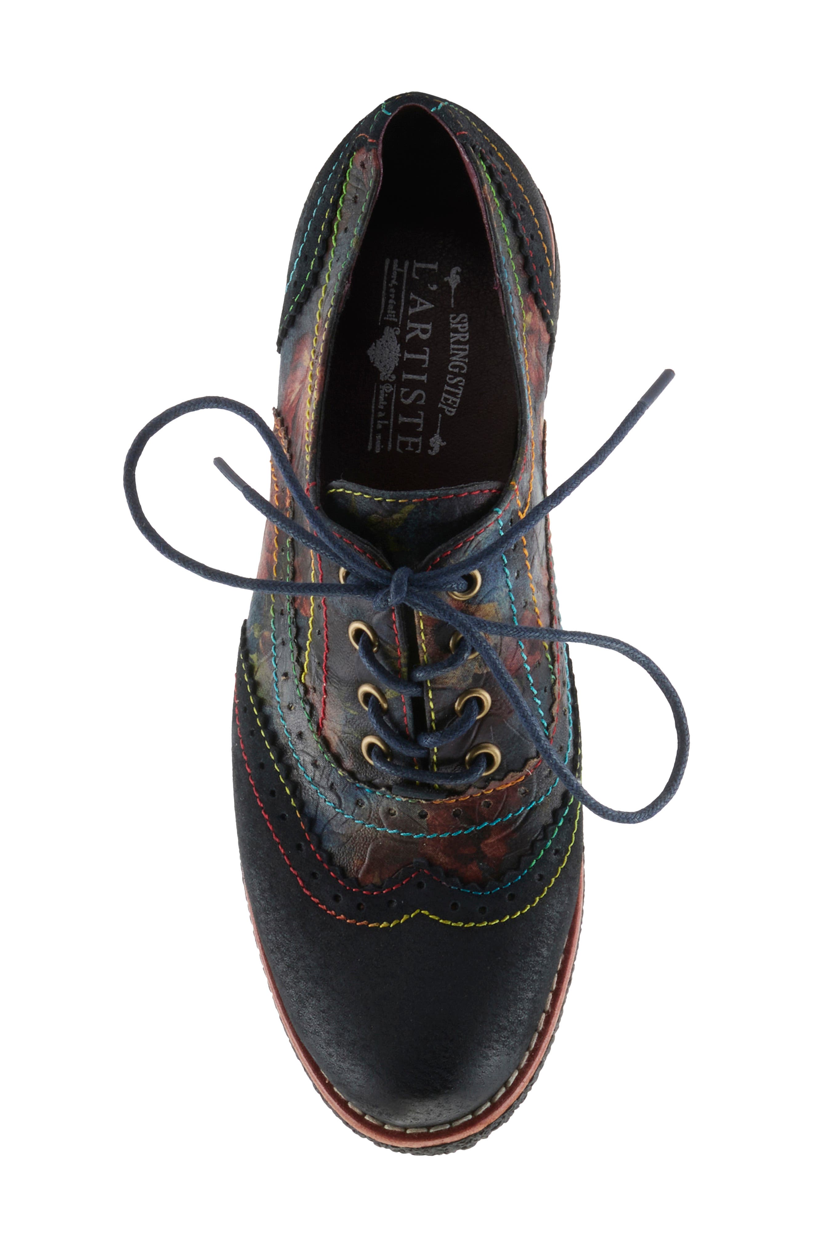 Muggiasti Vinty Brogue Oxford, Alternate, color, BLACK MULTI